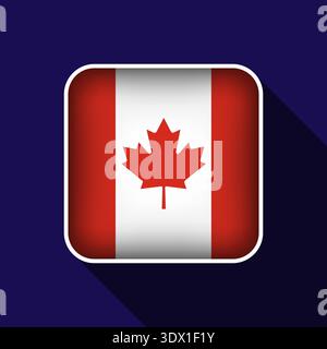 Flat Canada Flag Background Vector Illustration, vector editable design, can be used for business or presentation design. Stock Vector