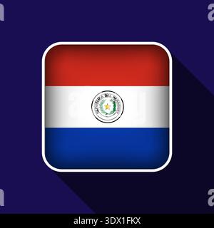 Flat Paraguay Flag Background Vector Illustration, vector editable design, can be used for business or presentation design. Stock Vector