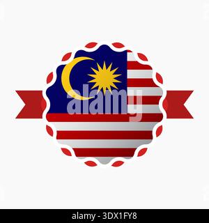 Creative Malaysia Flag Emblem Badge, vector editable design, can be used for business or presentation design. Stock Vector
