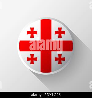 Creative Georgia Flag Circle Badge, vector editable design, can be used for business or presentation design. Stock Vector