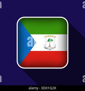 Flat Equatorial Guinea Flag Background Vector Illustration, vector editable design, can be used for business or presentation design. Stock Vector