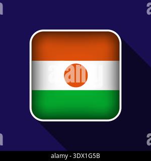 Flat Niger Flag Background Vector Illustration, vector editable design, can be used for business or presentation design. Stock Vector
