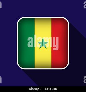 Flat Senegal Flag Background Vector Illustration, vector editable design, can be used for business or presentation design. Stock Vector