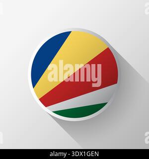 Creative Seychelles Flag Circle Badge, vector editable design, can be used for business or presentation design. Stock Vector