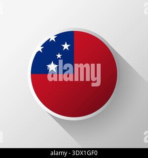 Creative Samoa Flag Circle Badge, vector editable design, can be used for business or presentation design. Stock Vector