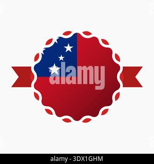 Creative Samoa Flag Emblem Badge, vector editable design, can be used for business or presentation design. Stock Vector
