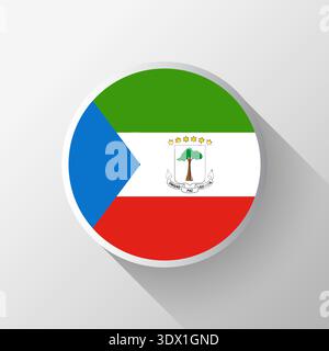 Creative Equatorial Guinea Flag Circle Badge, vector editable design, can be used for business or presentation design. Stock Vector
