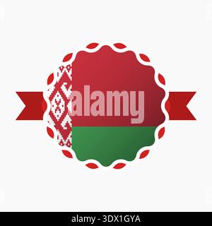 Creative Belarus Flag Emblem Badge, vector editable design, can be used for business or presentation design. Stock Vector
