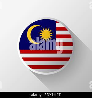 Creative Malaysia Flag Circle Badge, vector editable design, can be used for business or presentation design. Stock Vector