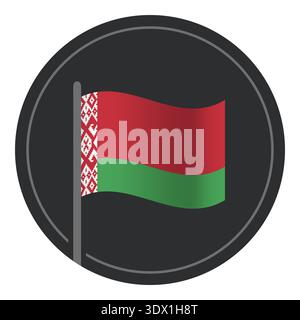 Abstract Belarus Flag Flat Icon In Circle Isolated On White Background, vector editable design, can be used for business or presentation design. Stock Vector