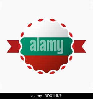 Creative Bulgaria Flag Emblem Badge, vector editable design, can be used for business or presentation design. Stock Vector
