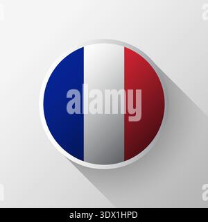 Creative France Flag Circle Badge, vector editable design, can be used for business or presentation design. Stock Vector