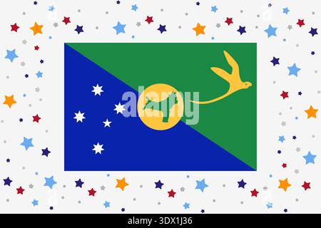 Christmas Island Flag Independence Day Celebration With Stars, vector editable design, can be used for business or presentation design. Stock Vector