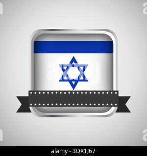 Vector Round Banner With Israel Flag, vector editable design, can be used for business or presentation design. Stock Vector