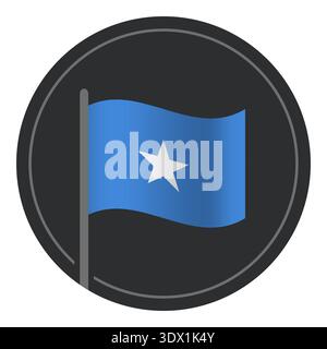 Abstract Somalia Flag Flat Icon In Circle Isolated On White Background, vector editable design, can be used for business or presentation design. Stock Vector