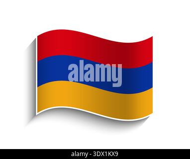 Vector Armenia Waving Flag Icon, vector editable design, can be used for business or presentation design. Stock Vector