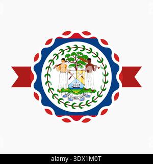 Creative Belize Flag Emblem Badge, vector editable design, can be used for business or presentation design. Stock Vector