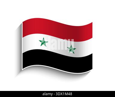 Vector Syria Waving Flag Icon, vector editable design, can be used for business or presentation design. Stock Vector