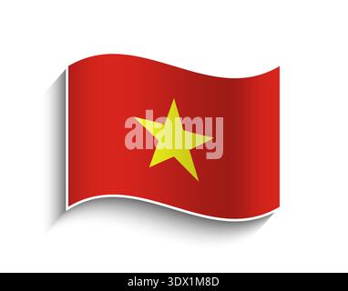 Vector Vietnam Waving Flag Icon, vector editable design, can be used for business or presentation design. Stock Vector