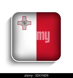 Vector Square Malta Flag Icon, vector editable design, can be used for business or presentation design. Stock Vector