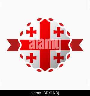 Creative Georgia Flag Emblem Badge, vector editable design, can be used for business or presentation design. Stock Vector