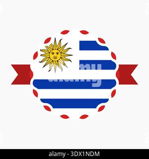 Creative Uruguay Flag Emblem Badge, vector editable design, can be used for business or presentation design. Stock Vector