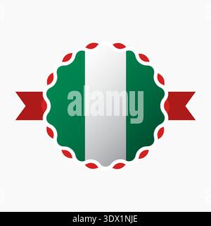 Creative Nigeria Flag Emblem Badge, vector editable design, can be used for business or presentation design. Stock Vector