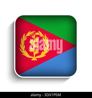 Vector Square Eritrea Flag Icon, vector editable design, can be used for business or presentation design. Stock Vector