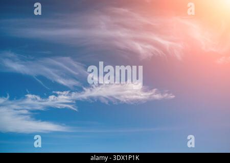 White Cirrus Clouds in a Blue Sky Stock Photo