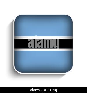 Vector Square Botswana Flag Icon, vector editable design, can be used for business or presentation design. Stock Vector