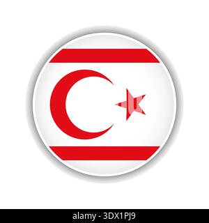 Abstract Circle Northern Cyprus Flag Icon, vector editable design, can be used for business or presentation design. Stock Vector