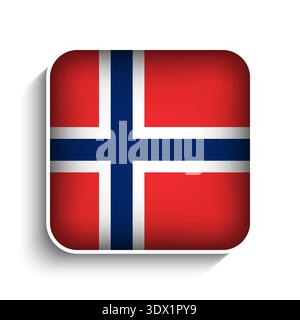 Vector Square Norway Flag Icon, vector editable design, can be used for business or presentation design. Stock Vector