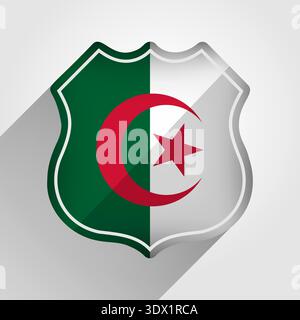 Algeria Flag Road Sign Illustration, vector editable design, can be used for business or presentation design. Stock Vector