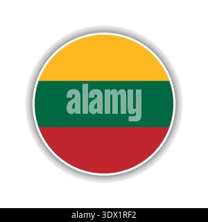 Abstract Circle Lithuania Flag Icon, vector editable design, can be used for business or presentation design. Stock Vector