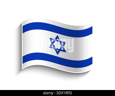 Vector Israel Waving Flag Icon, vector editable design, can be used for business or presentation design. Stock Vector