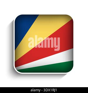 Vector Square Seychelles Flag Icon, vector editable design, can be used for business or presentation design. Stock Vector