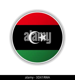 Abstract Circle Libya Flag Icon, vector editable design, can be used for business or presentation design. Stock Vector