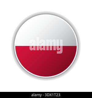 Abstract Circle Poland Flag Icon, vector editable design, can be used for business or presentation design. Stock Vector
