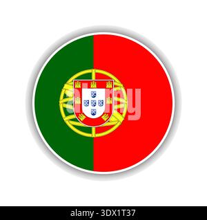 Abstract Circle Portugal Flag Icon, vector editable design, can be used for business or presentation design. Stock Vector