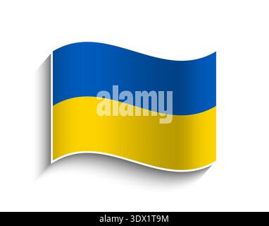 Vector Ukraine Waving Flag Icon, vector editable design, can be used for business or presentation design. Stock Vector