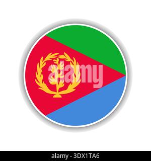Abstract Circle Eritrea Flag Icon, vector editable design, can be used for business or presentation design. Stock Vector