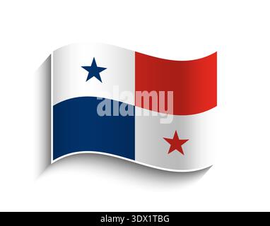 Vector Panama Waving Flag Icon, vector editable design, can be used for business or presentation design. Stock Vector