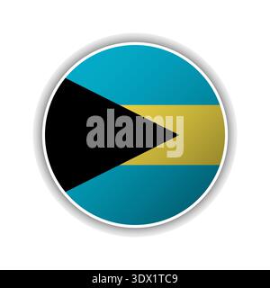 Abstract Circle Bahamas Flag Icon, vector editable design, can be used for business or presentation design. Stock Vector