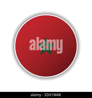Abstract Circle Morocco Flag Icon, vector editable design, can be used for business or presentation design. Stock Vector