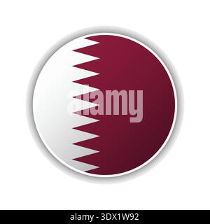 Abstract Circle Qatar Flag Icon, vector editable design, can be used for business or presentation design. Stock Vector