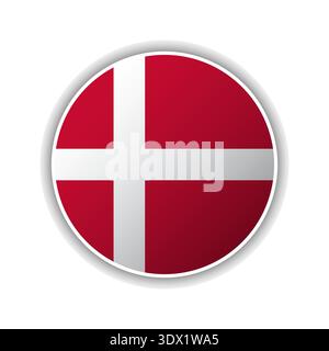 Abstract Circle Denmark Flag Icon, vector editable design, can be used for business or presentation design. Stock Vector