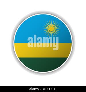 Abstract Circle Rwanda Flag Icon, vector editable design, can be used for business or presentation design. Stock Vector