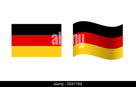 Rectangle And Wave Germany Flag Illustration, vector editable design, can be used for business or presentation design. Stock Vector