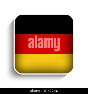 Vector Square Germany Flag Icon, vector editable design, can be used for business or presentation design. Stock Vector