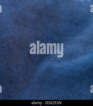 blue leather texture closeup detailed background Stock Photo